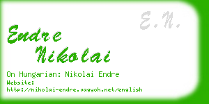 endre nikolai business card